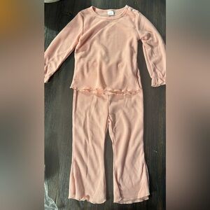 Cozy Pink Kids Pajamas waffles set 2-3 T